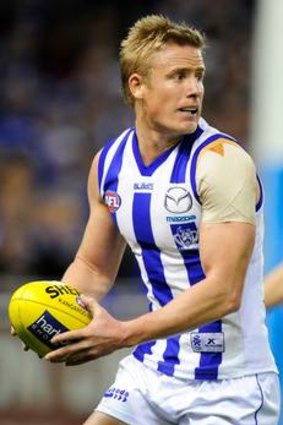 North Melbourne's Liam Anthony in action.