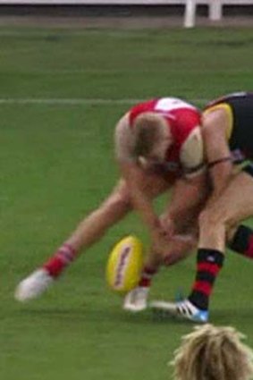 The collision between Hurley and Hannebery.