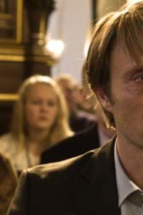 Innocent victim: Mads Mikkelsen plays a preschool teacher in a small Danish town accused of molesting a young girl.