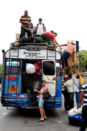 The tourists were travelling through Nicaragua by bus.