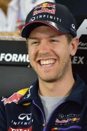 A relaxed Sebastien Vettel.