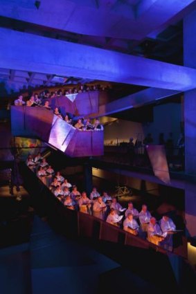 "Like a bunch of angels": The Tasmanian Symphony Orchestra Chorus sing at Tasmania's Museum of Old and New Art.
