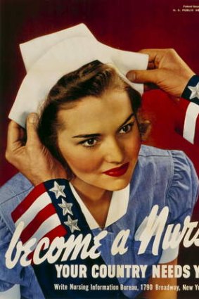 Persuasion:  a  US propaganda poster from World War II.