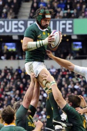 Greens back ... "They certainly don't look like a bunch of crocks to me" said an onlooker as Victor Matfield, pictured, and his teammates walked past at Durban airport.