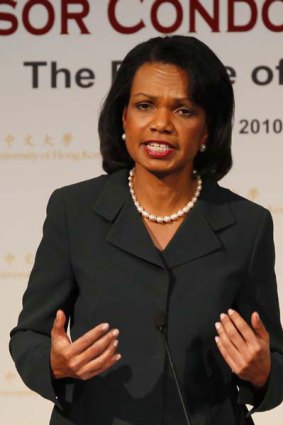 Former U.S. Secretary of State Condoleezza Rice gives a speech during a lecture on "Asia's Future" at the Chinese University of Hong Kong. <i>Picture: AP</i>