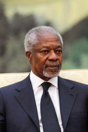 Peace train ... The special envoy for the UN and Arab league, Kofi Annan.