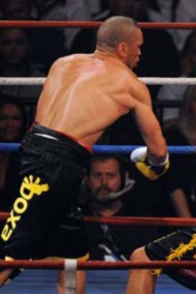 Previous encounters ... Mundine knocks Geale to the canvas back in 2009.