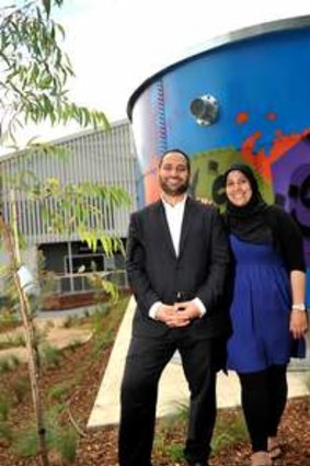 With his sister Samira El Khafir opening Modern Middle Eastern Cafe at Islamic Museum of Australia.