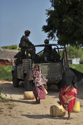 Kenyan soldiers in Somalia.
