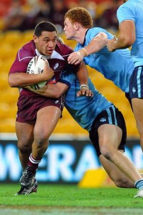 Josh Papalii playing for the Queensland under 18s in 2010.