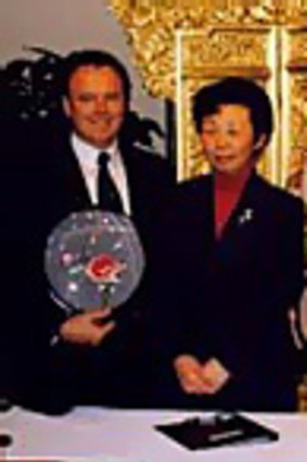 Joel Fitzgibbon with Helen Liu (right) in China.