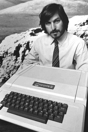 Steve Jobs introduces the new Apple II computer in 1977.