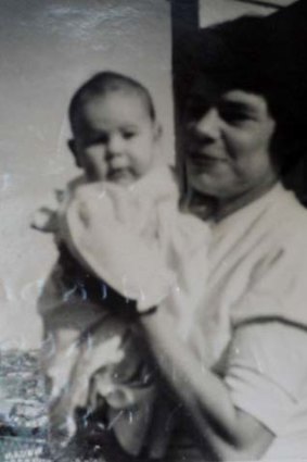 Baby Megan with her mother.