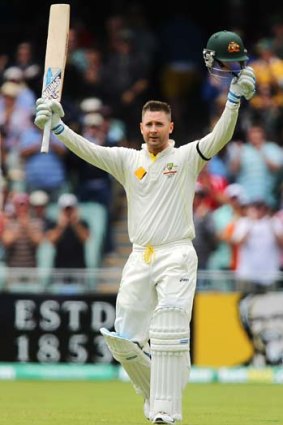 Timely knock ... Michael Clarke after scoring a century.