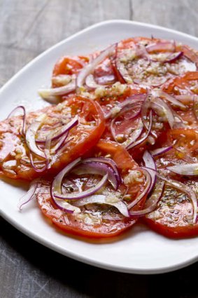Sharp freshness ... tomato salad. Photo: Marina Oliphant