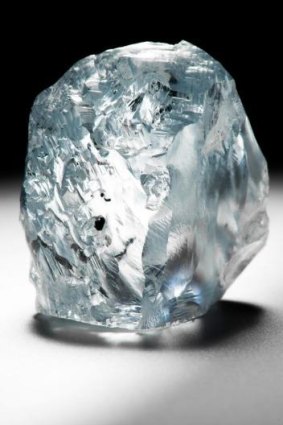The 122.52 carat blue diamond. 