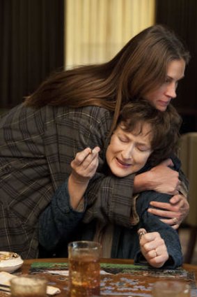 Julia Roberts and Meryl Streep in <i>August: Osage County</i>.