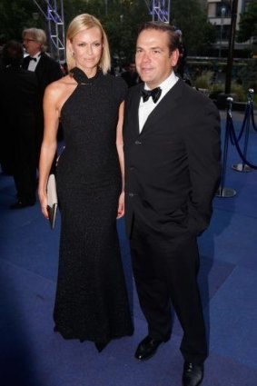 Lachlan Murdoch arrives with Sarah at the annual Keith Murdoch Oration at the State Library of Victoria.