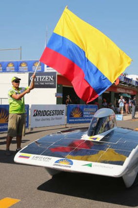 Colombia prepares to begin the 300km race from Darwin to Adelaide.