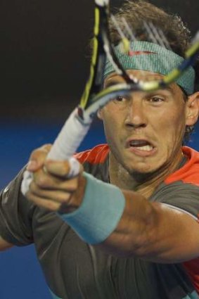 Rafael Nadal demolishes Thanasi Kokkinakis at the Rod Laver Arena.