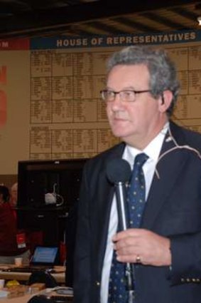 Alexander Downer at the tally room.