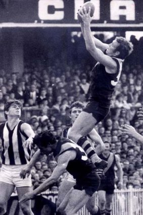 Richmond ruckman Michael Green in his playing days at the MCG in 1969.