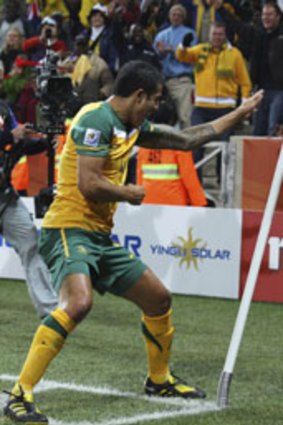Fighter ... Tim Cahill at the World Cup.