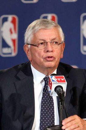 NBA commissioner David Stern informs the media about his plans to step down in February 2014.