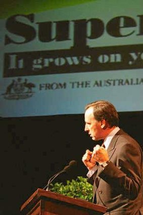 Paul Keating at a superannuation conference in 1995.