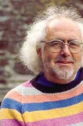 Archaeologist: Mick Aston wearing his famous rainbow jumper.
