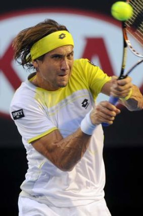 David Ferrer in action at the 2013 Australian Open.