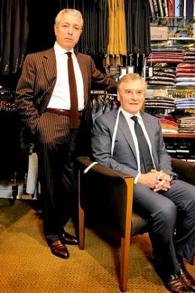 Sebastian Giacobello and Tony Raneri of American Tailors, who still hand-make suits.