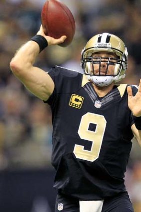 New Orleans quarterback Drew Brees drops back to pass during the game against Philadelphia.