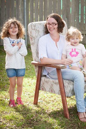 Resident doctor Brydie Ksiazek with daughters Delilah and Maggie.