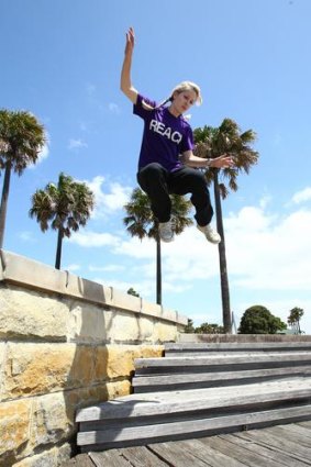 Jump-start your fitness... Monique McDonald shows off her parkour moves.