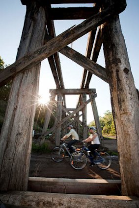 Cycling the rail trail.