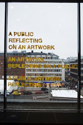 This mirrored glass was shown as part of the artist-run fair in Sweden.