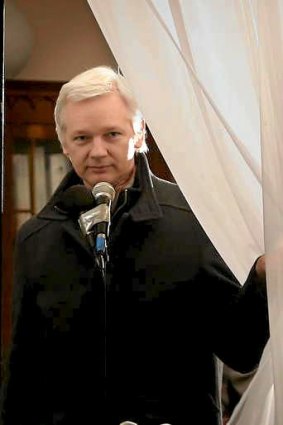 Julian Assange at the Ecuadorean Embassy in London.