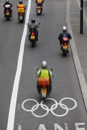 All aboard ... London is gearing up for the Olympics, with dedicated traffic lanes.