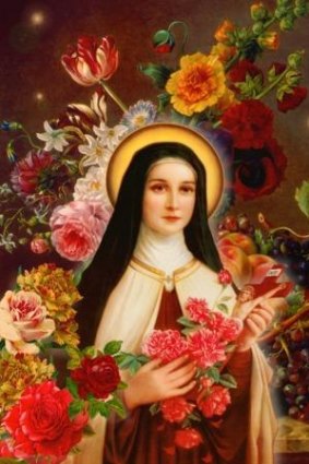 An icon of Saint Theresa of Lisieux, the patron saint of florists.