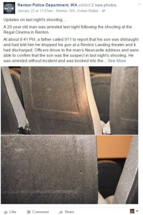 The local police department published pictures of the bulletholes.