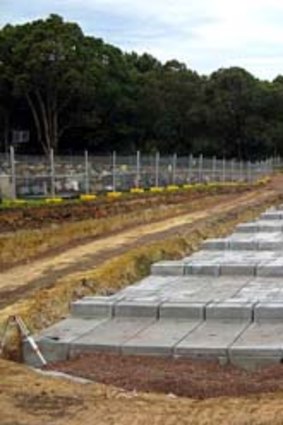 Space savers: New prefabricated grave sites at Woronora Cemetery.