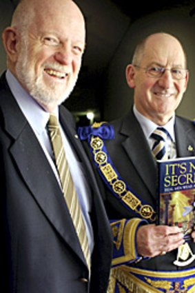 Author Peter Lazar and Freemason Grand Master Garry Sebo.