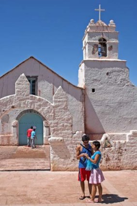 The Church of San Pedro de Atacama in the Atacama Desert, northern Chile.
