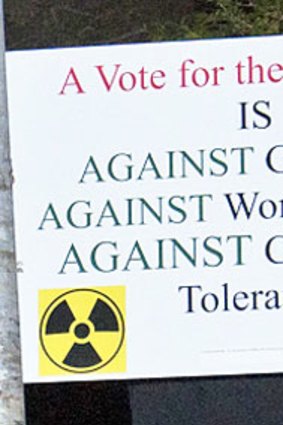 Hate campaign ... an unauthorised anti-Greens poster.
