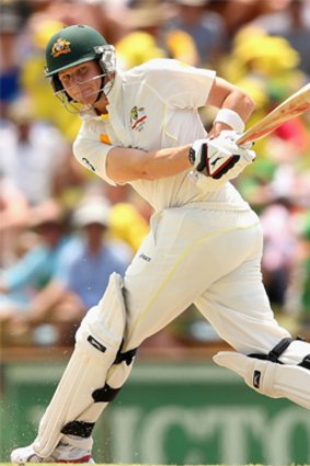 Test player Steve Smith rises up.