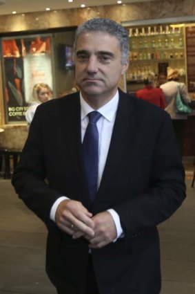 Witness: Paul Nicolaou arriving at the ICAC hearing to give evidence in the AWH investigation.