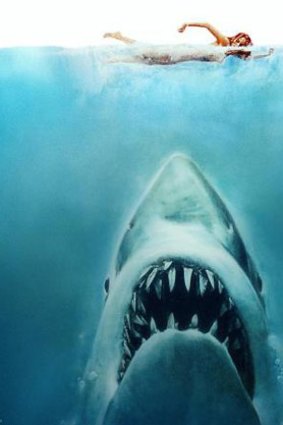 A graphic for the movie <i>Jaws</i>.
