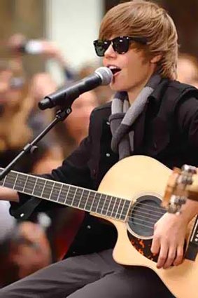 Justin Bieber performs live for fans.