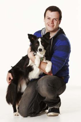 Puppy love … Kevin Newman with his border collie Cynder.
